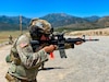 Staff Sgt. Wayne “Guido” Gray, California National Guard, engages targets in the Reflexive Fire match July 10, 2020, during the Marksmanship Advisory Council Region Seven Championships at Camp Williams, Bluffdale, Utah. Thirty-four Guard members from California, Colorado, Nebraska, Nevada, New Mexico and Utah spent three intense days in the mountains of Utah competing. Colorado took home the team championship title.