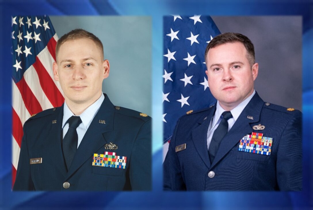 Air Force Maj. Justin D’Agostino and Air Force Maj. Charles Coffman