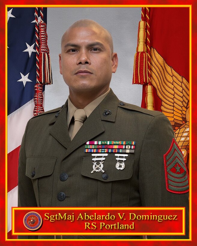 SgtMaj Abelardo V. Dominguez, Recruiting Station Portland sergeant major, 12th Marine Corps District