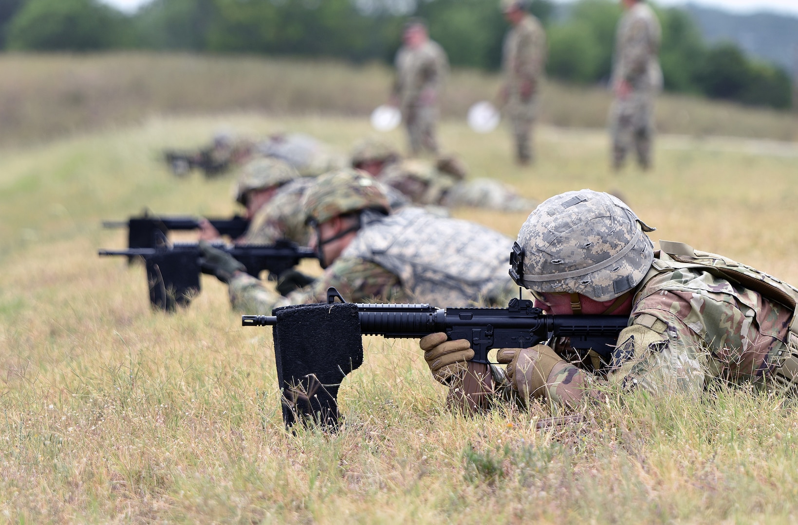 Trinity competitors at the Weapon Zero and Qualification lane at Joint Base San Antonio-Camp Bullis.