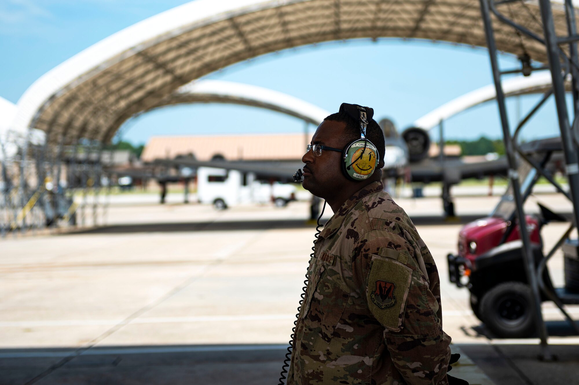 Photo of Airman awaiting takeoff.