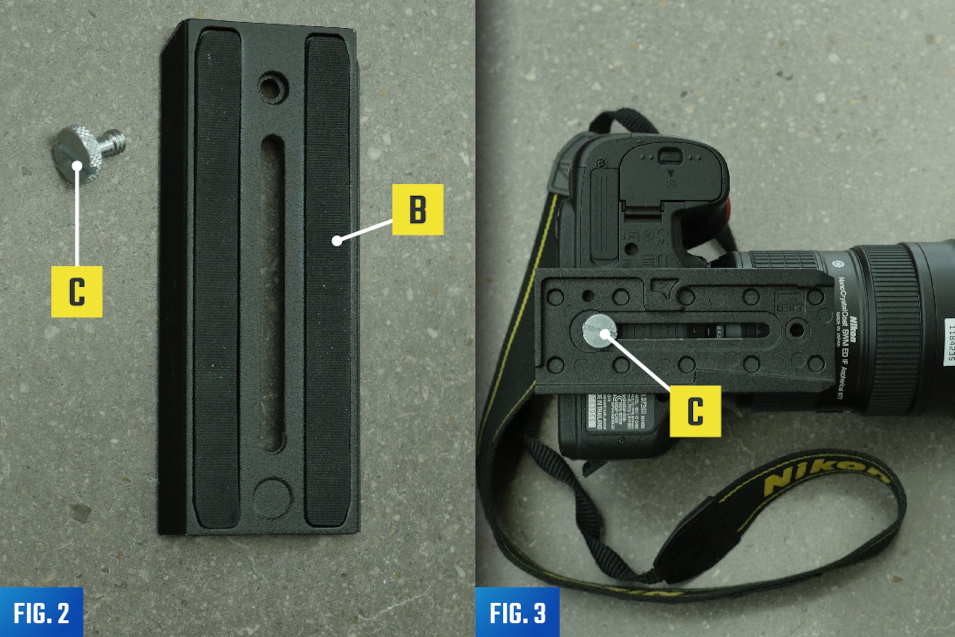 Fitting the Quick Release Plate to a Camera/Audio Recorder