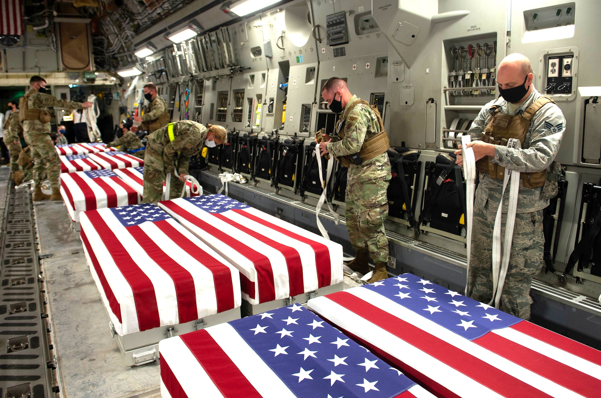 A photo of Team Offutt conducting a dignified transfer of remains