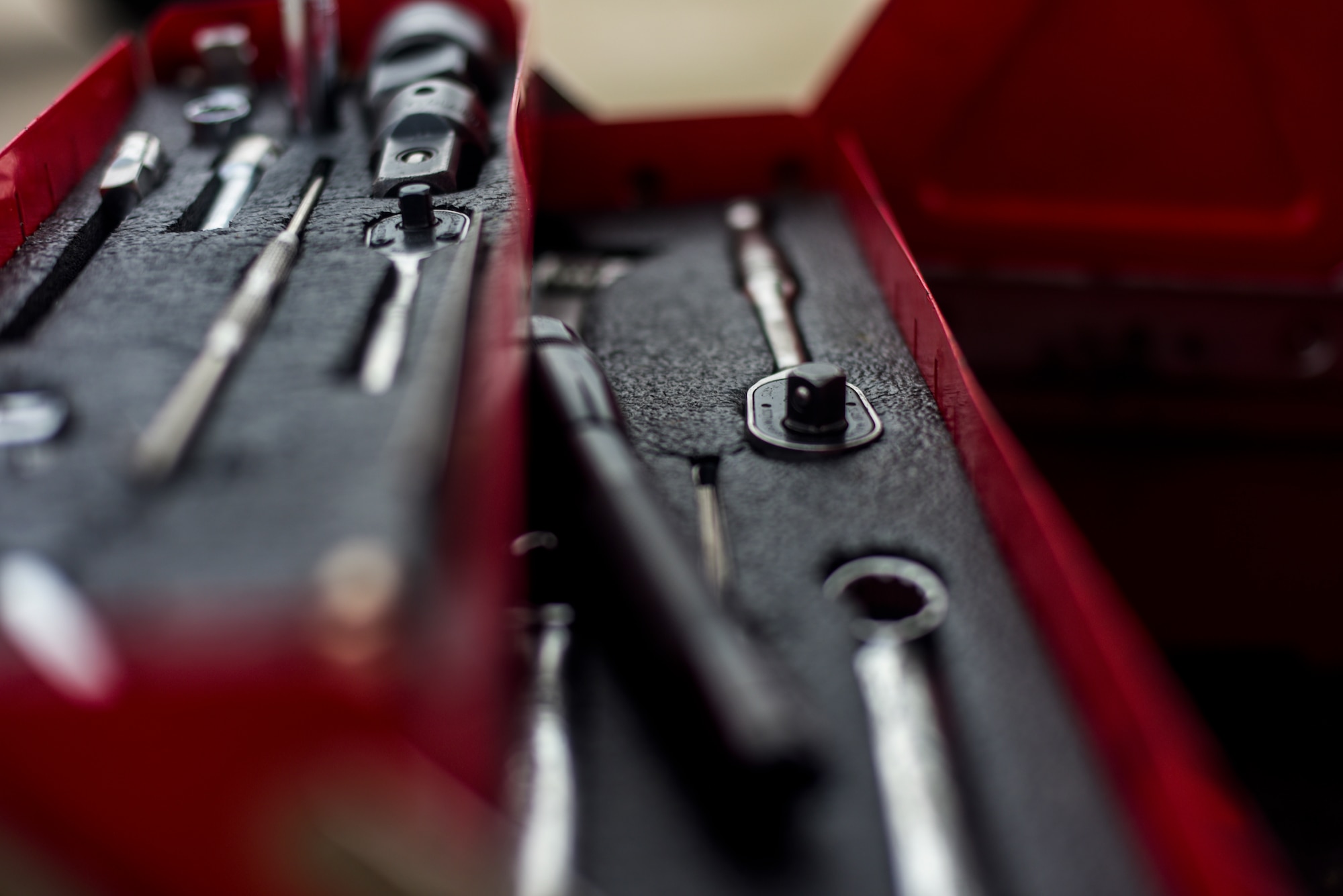 Pictured is an 82nd Aerial Targets Squadron mechanic’s tool set at Tyndall Air Force Base, Florida, July 9, 2020. There are many moving pieces to operational flight line success that rely on multi-faceted agencies supported by uniformed service members, governments service employees and contracted civilians. (U.S. Air Force photo by Staff Sgt. Magen M. Reeves)