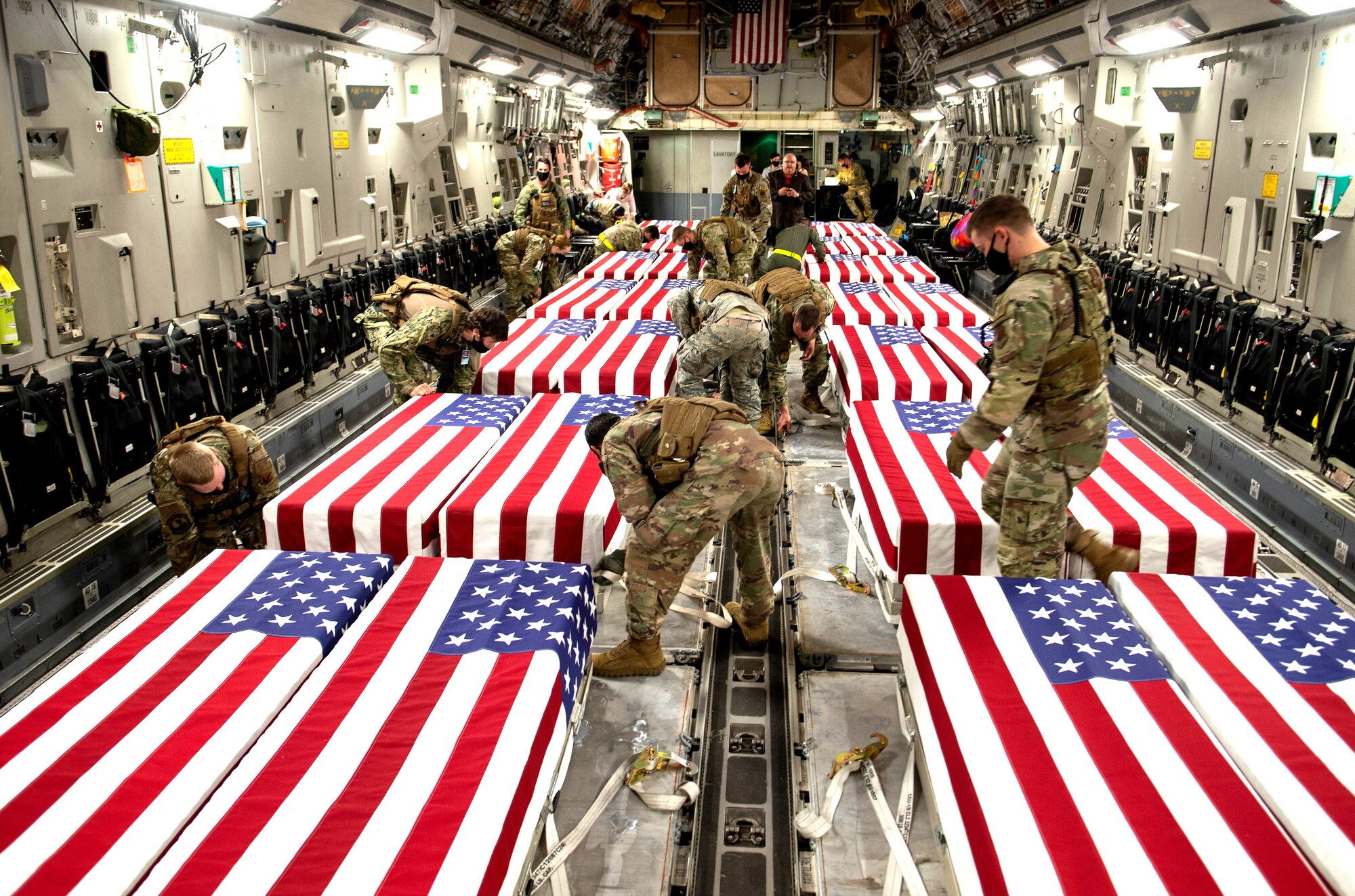 A photo of Team Offutt conducting a dignified transfer of remains