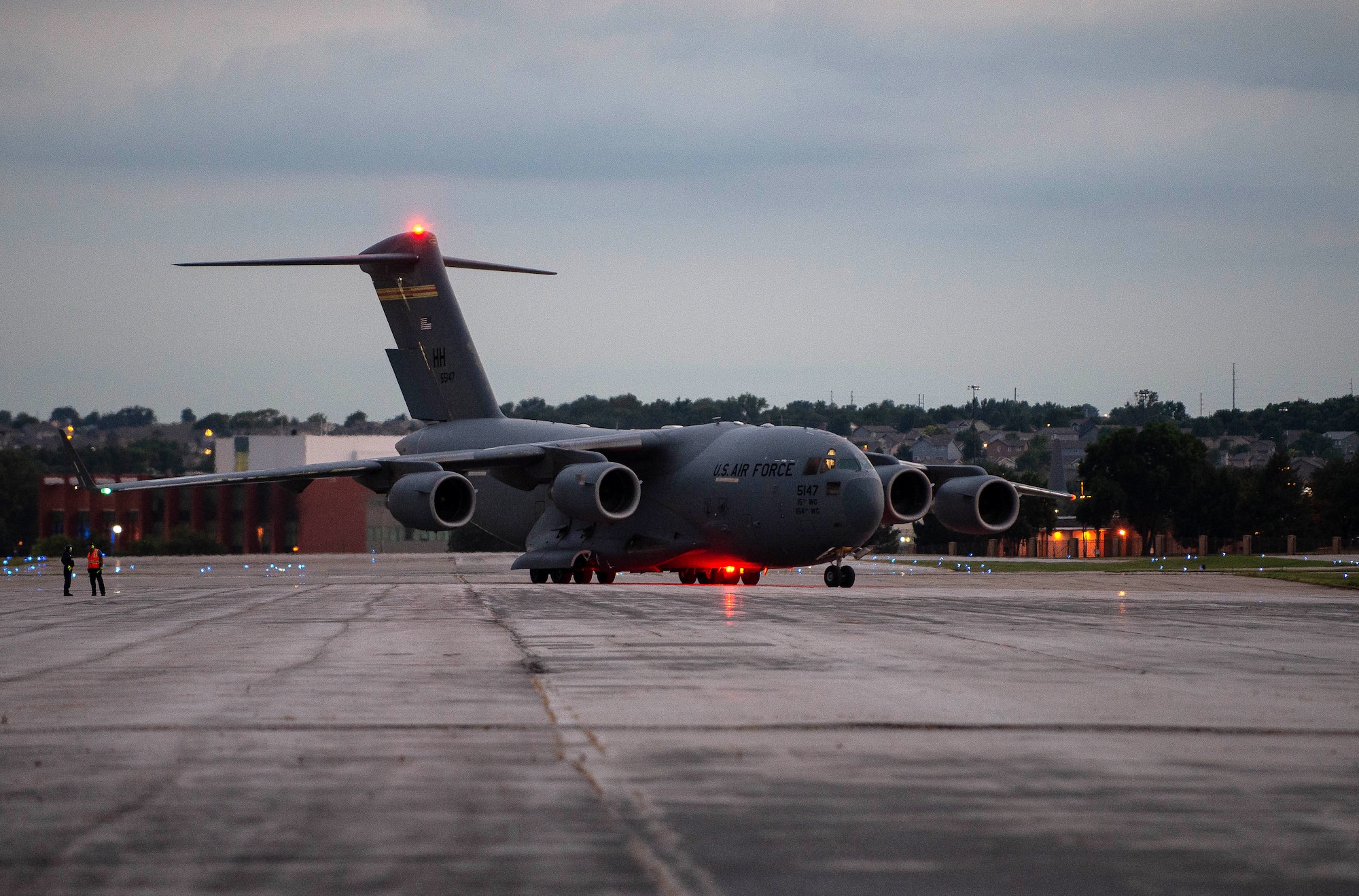 A photo of Team Offutt conducting a dignified transfer of remains