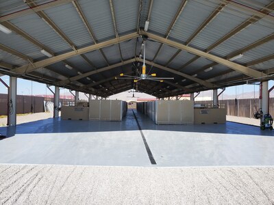 AFSFC Desert Defender’s kennel facilities were recently renovated. All of these improvements were focused on improving the existing kennel facility for the health and welfare of MWDs that will be housed there while attending training courses.
