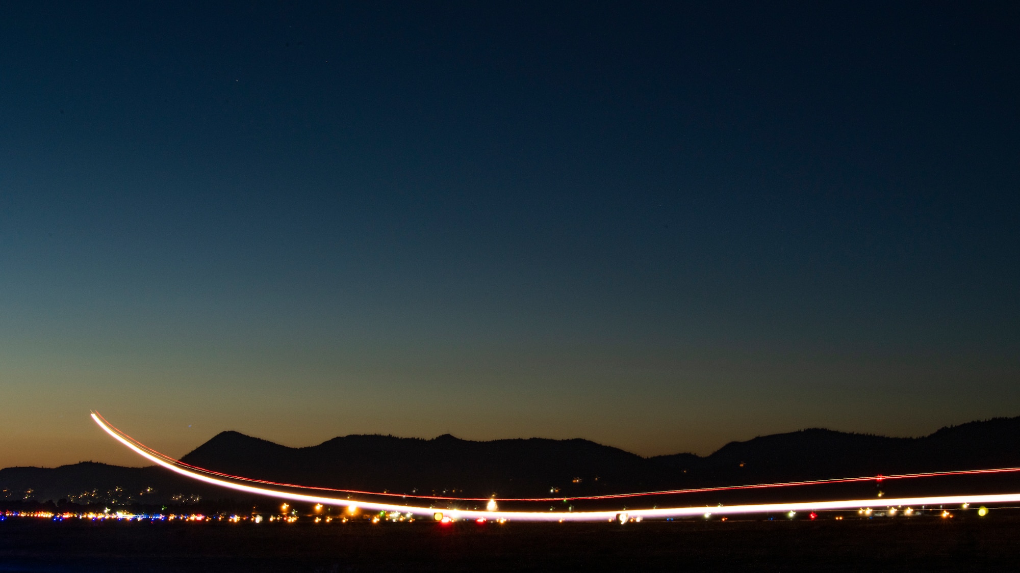 Fighter Jet conducts night flight operations