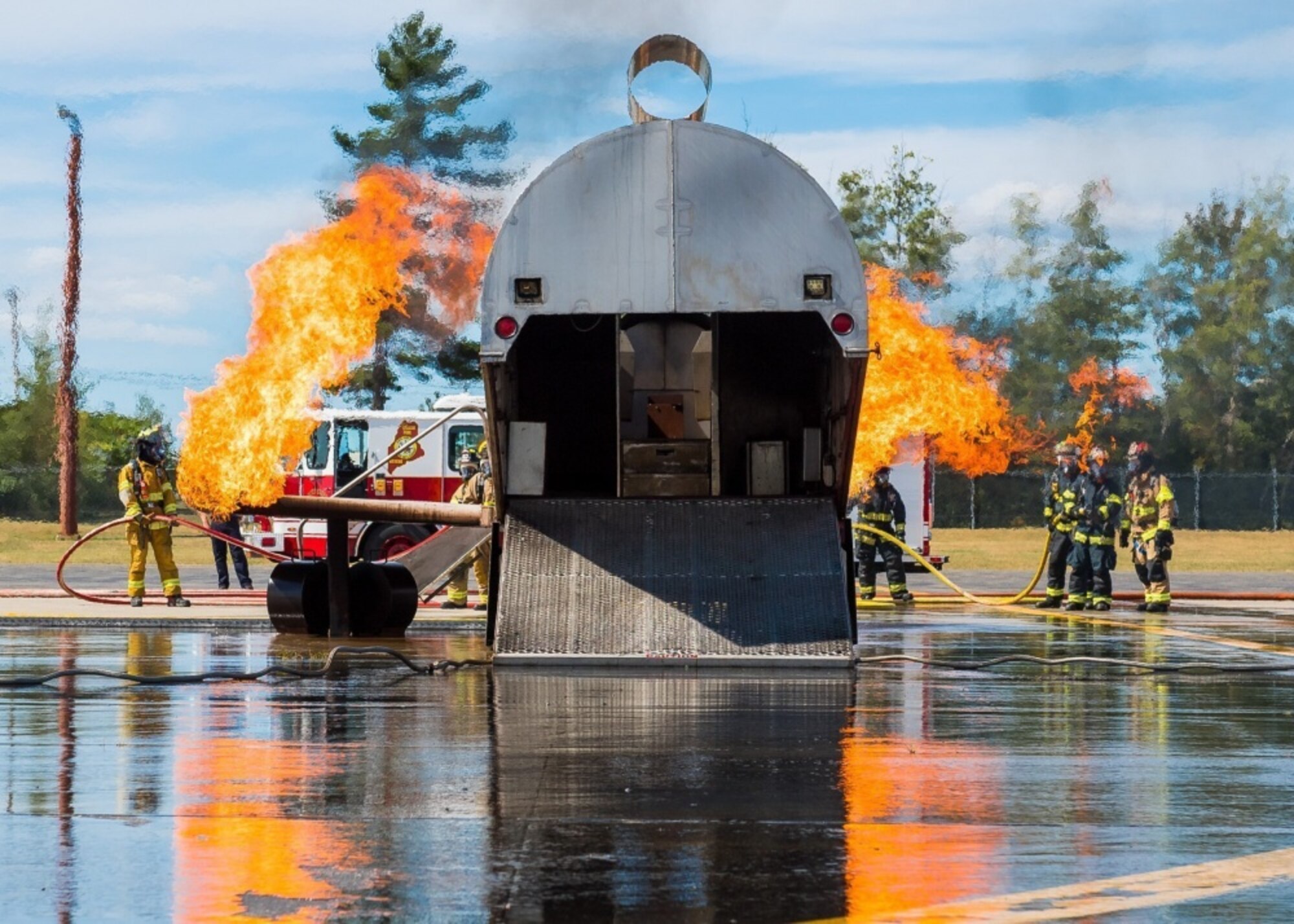 The 101st Air Refueling Wing conducted a live fire drill on Sept 8, 2018.