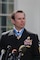 Edward C. Byers Jr. speaks to media after receiving the Medal of Honor during a ceremony