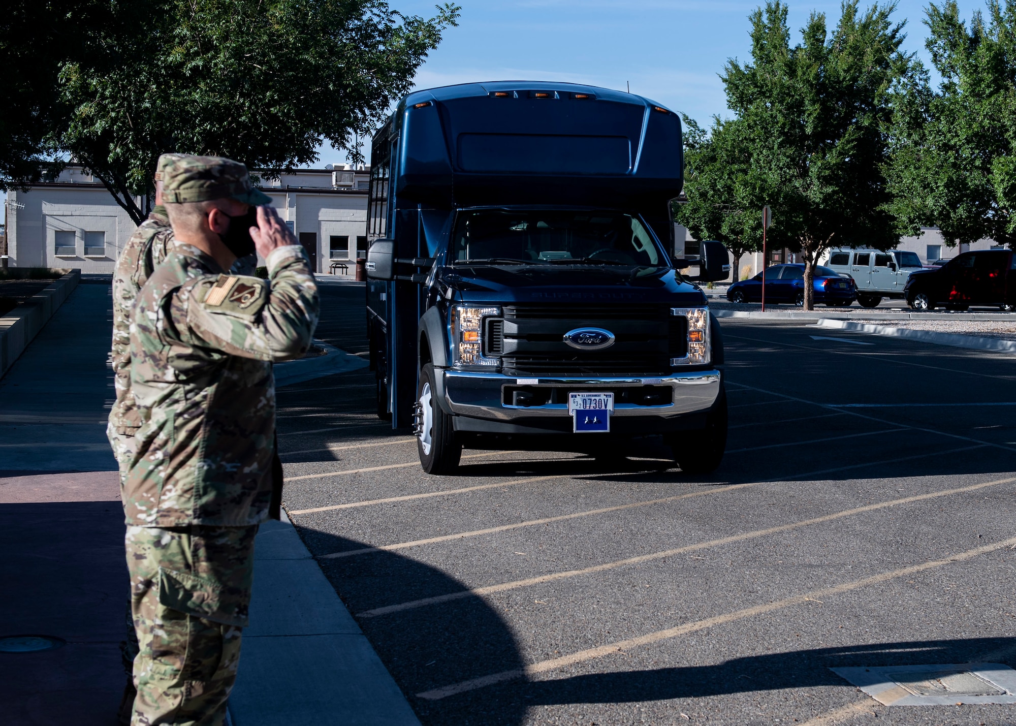 U.S. Air Force Maj. Gen. Michael J. Lutton 20th Air Force commander, arrived at the 377th Air Base Wing Headquarters.