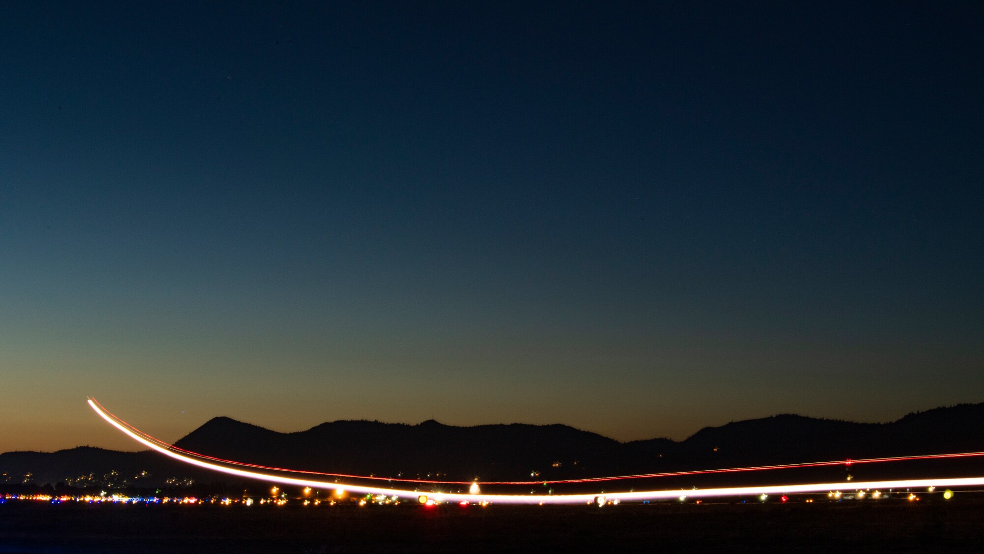 Fighter Jet conducts night flight operations