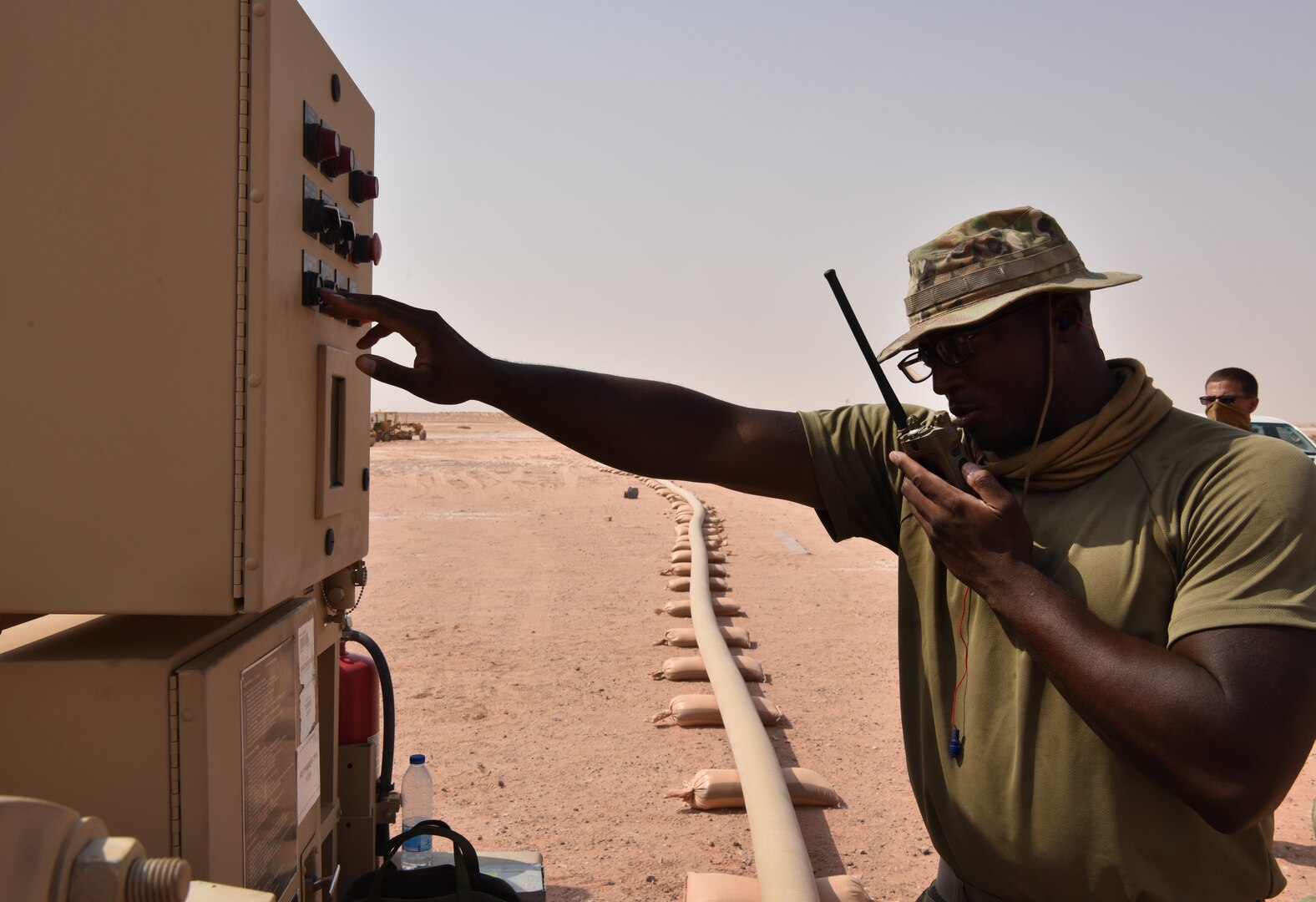 The 378th Expeditionary Logistic Readiness Squadron rapidly refuel a KC-135 Stratotanker from the 23rd Expeditionary Refueling Squadron from Al Udeid Air Base, Qatar at Prince Sultan Air Base, Kingdom of Saudi Arabia, July 13, 2020.