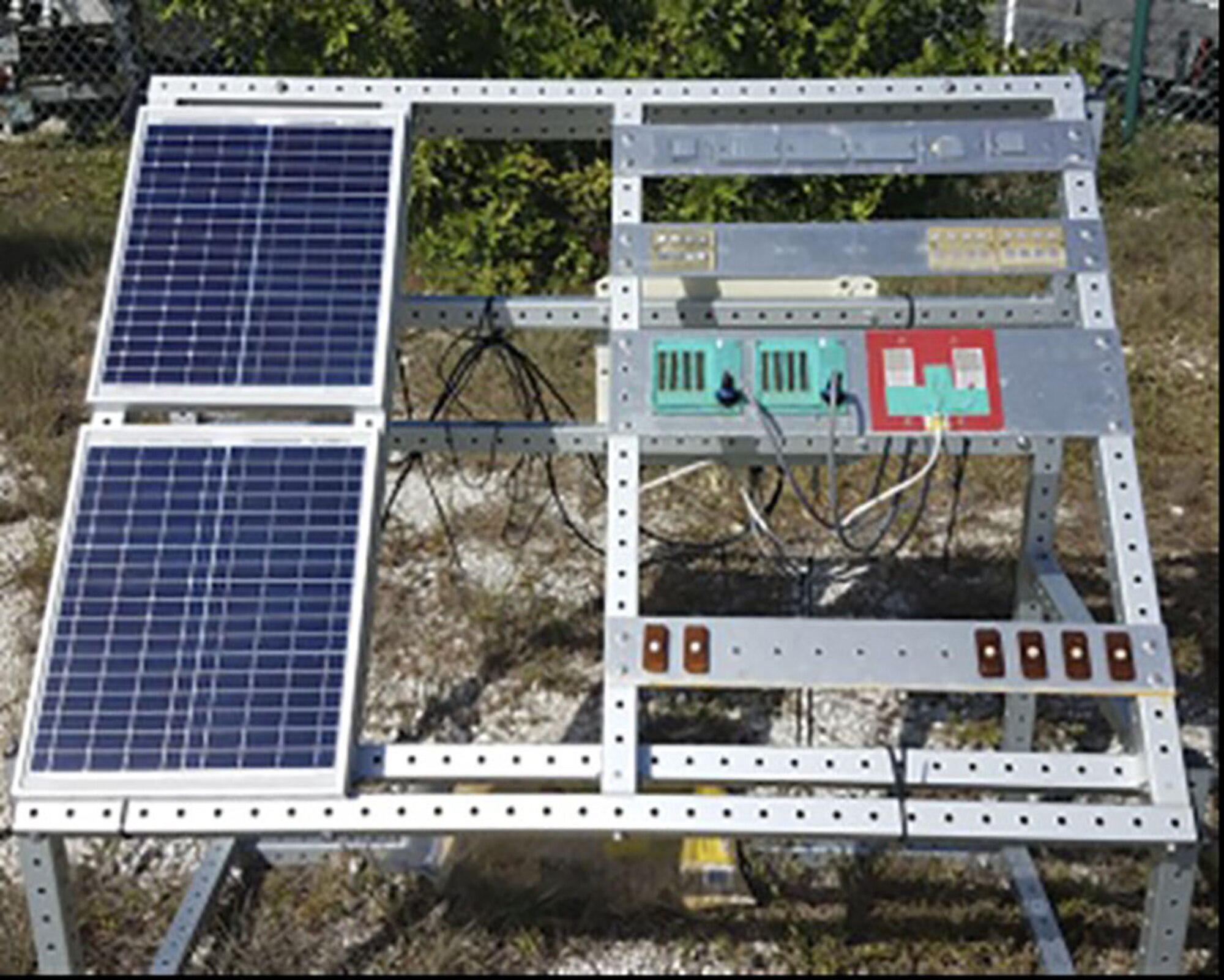 A Corrosion Environment Measurement System (CEMS-3000), set up by Corrosion Prognostics LLC and the Air Force Research Laboratory Corrosion Integrated Product Team at the Republic of Singapore Air Force Base, would provide corrosion data depicting the viability of non-chrome coatings in aggressive corrosion environments. (Courtesy photo)