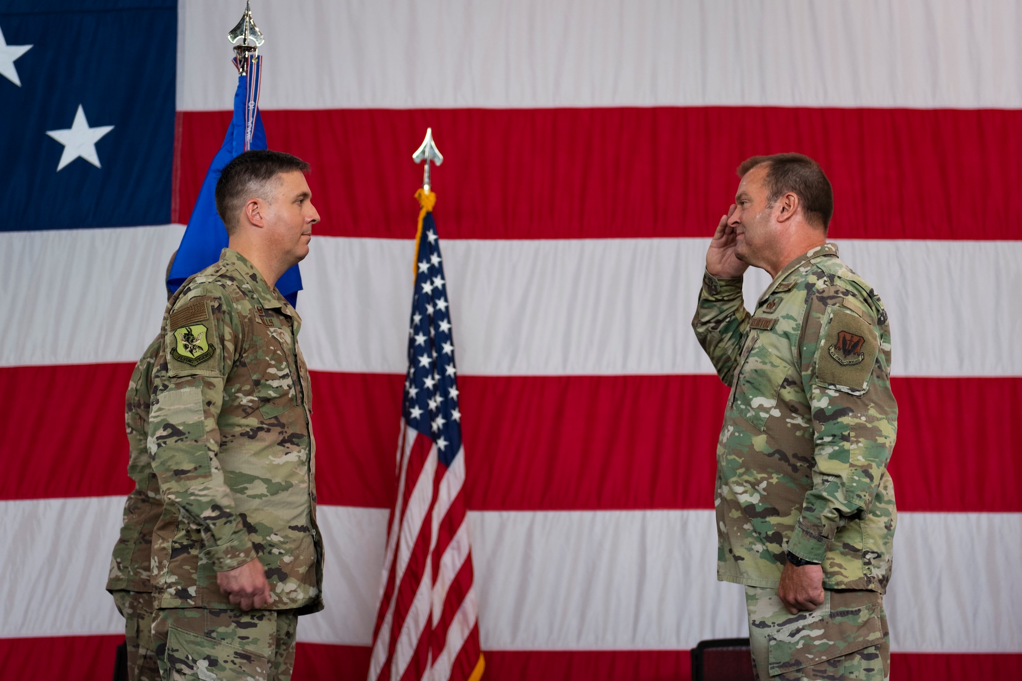 A photo of the Mission Support Group commander relinquishing command
