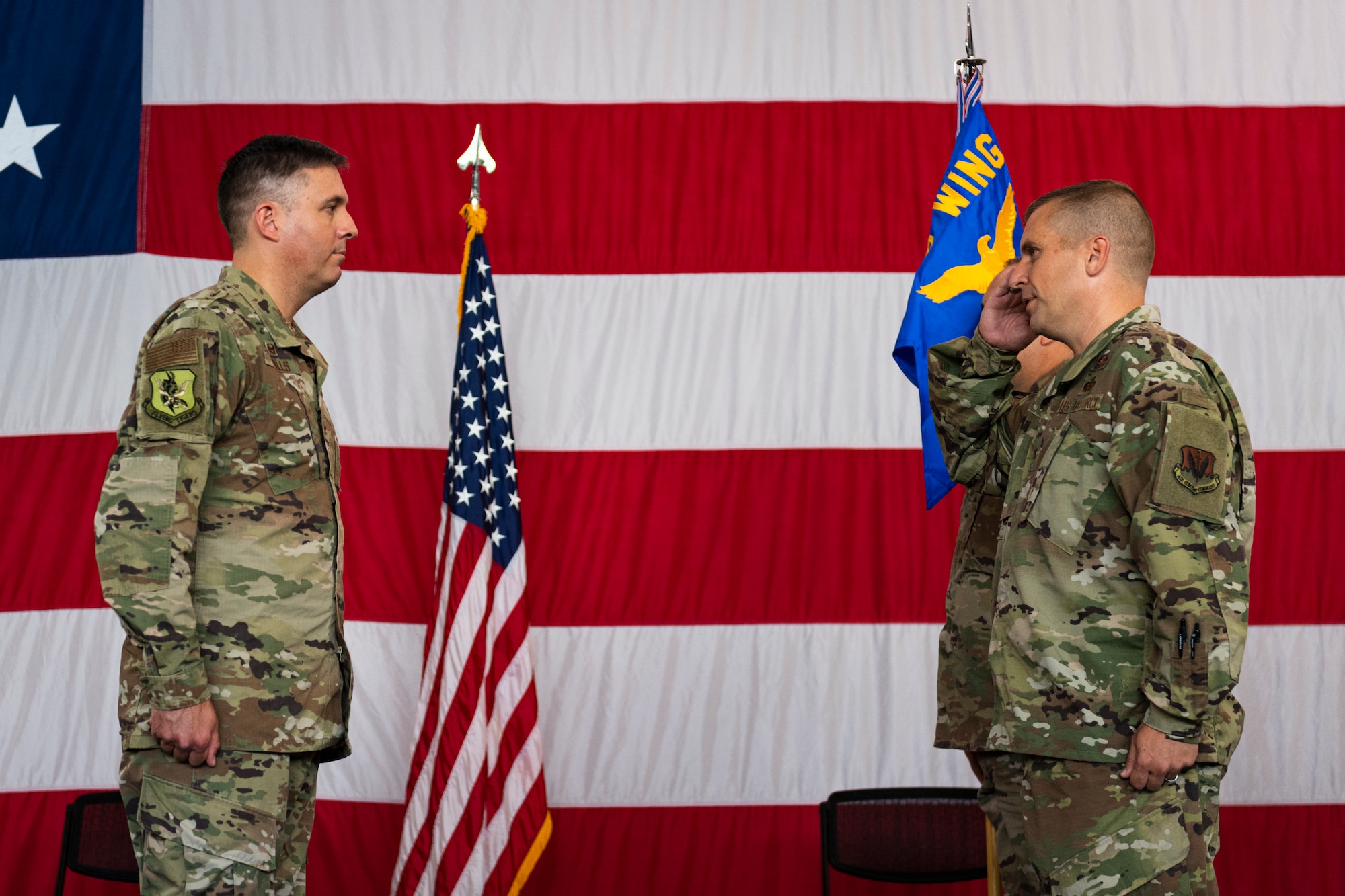 A photo of the new Mission Support Group commander assuming command