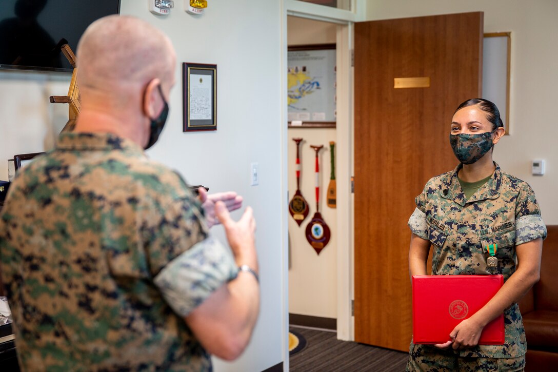 MARFORSOUTH awarded Sgt Marimar Morales with the Navy and Marine Corps Achievement Medal for placing  1st for Marines in the 2019 Defense Media Awards. Excellent work and way to represent MARFORSOUTH!