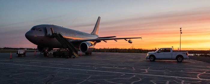 A CC-150T Husky Tanker during a NORAD, Yellowknife, North West Territory, June 14, 2020.