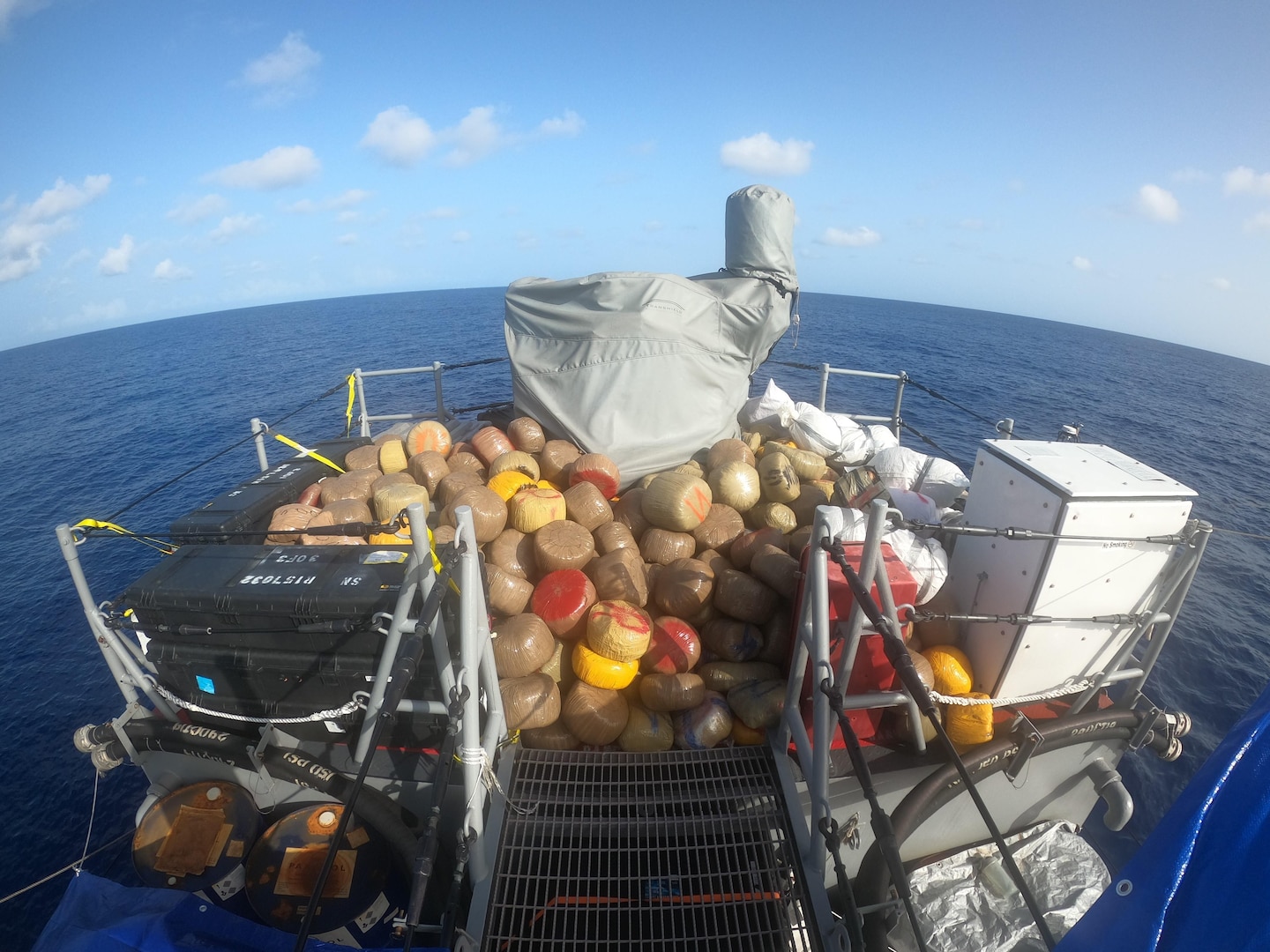 USS Shamal with embarked U.S. Coast Guard Law Enforcement Detachment team conducts enhanced counter narcotics operations July 4