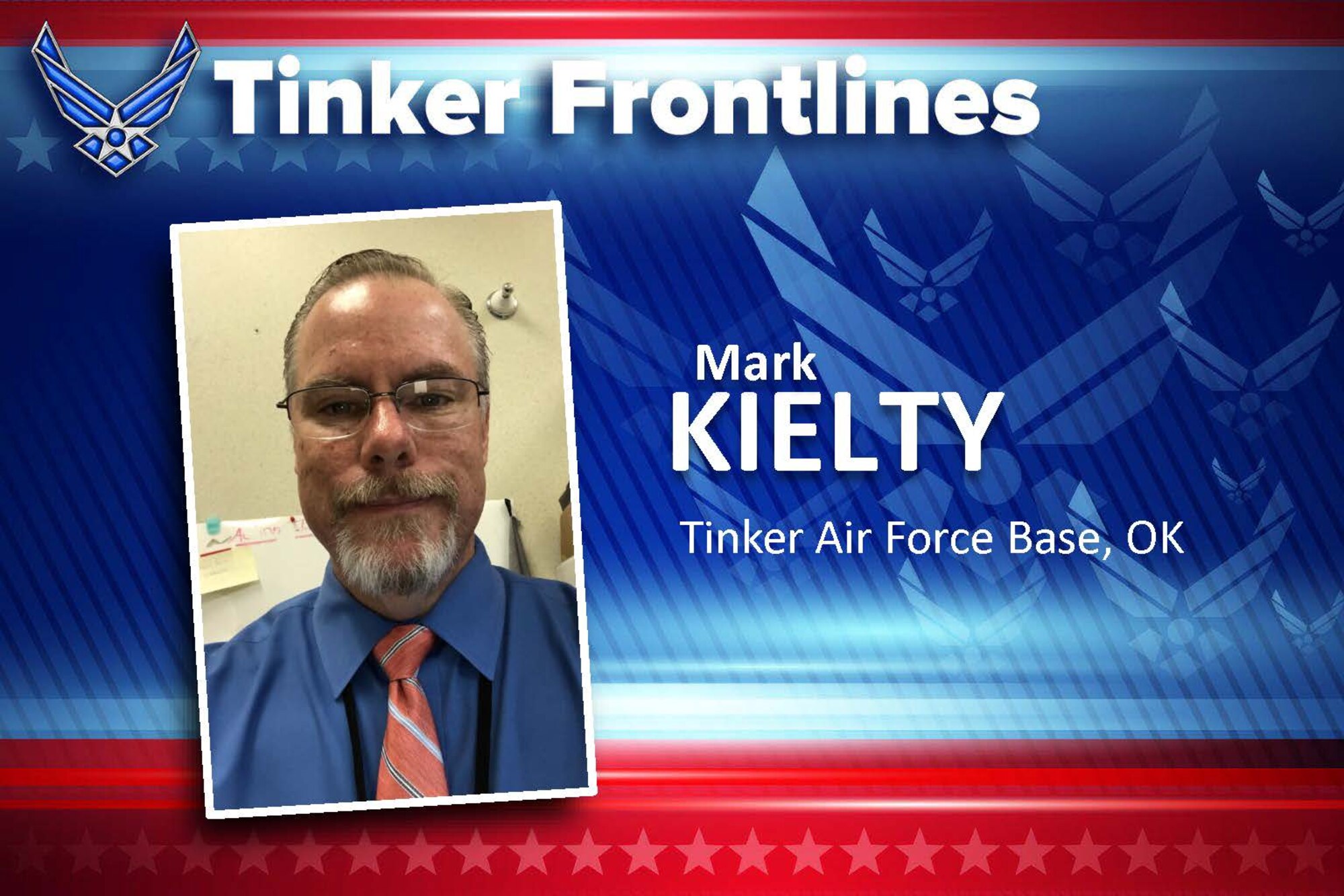 Mark Kielty is a management analyst in the Air Force Sustainment Center Director of Staff Operations office.