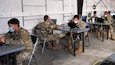 Inbound Soldiers from the United States to Europe, conduct virtual in-processing at the Deployment Processing Center on Rhine Ordnance Barracks in Kaiserslautern, Germany July 17, 2020. The DPC currently houses incoming personnel from the United States undergoing quarantine and in-processing to the European theater. Task Force Wilkommen is a group of organizations facilitating this process during the COVID-19 pandemic. (U.S. Army Reserve photo by Staff Sgt. Chris Jackson/Released)