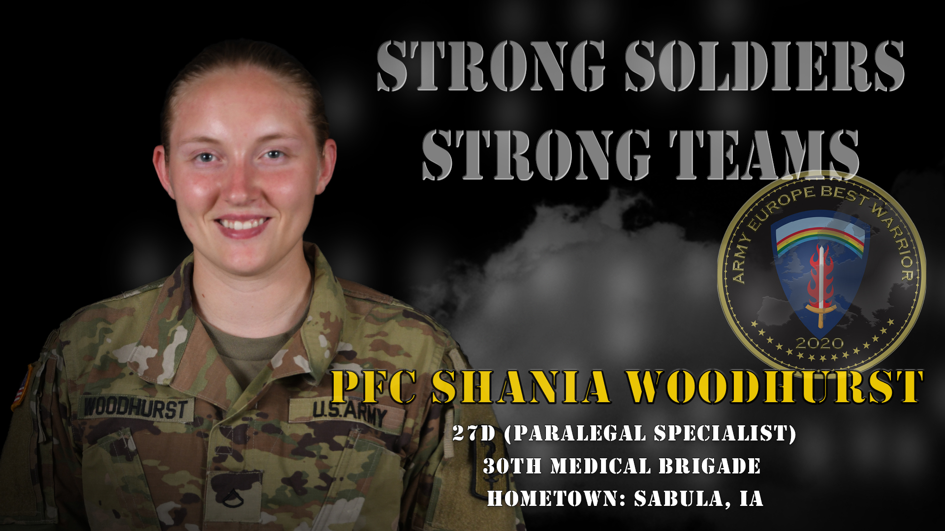 U.S. Army Europe Best Warrior 2020 Competitor Pfc. Shania Woodhurst