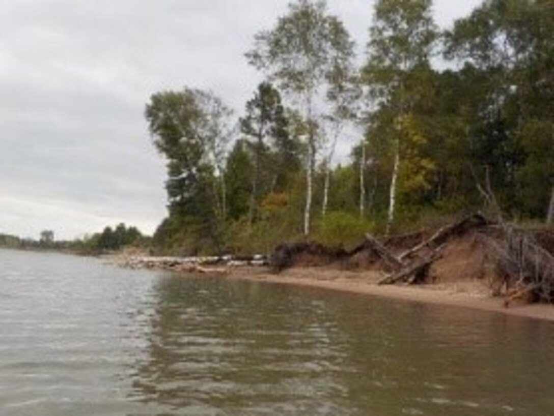 Conditions prior to Duluth-Superior Harbor Maintenance Dredging beach nourishment operation on Minnesota Point in 2019.