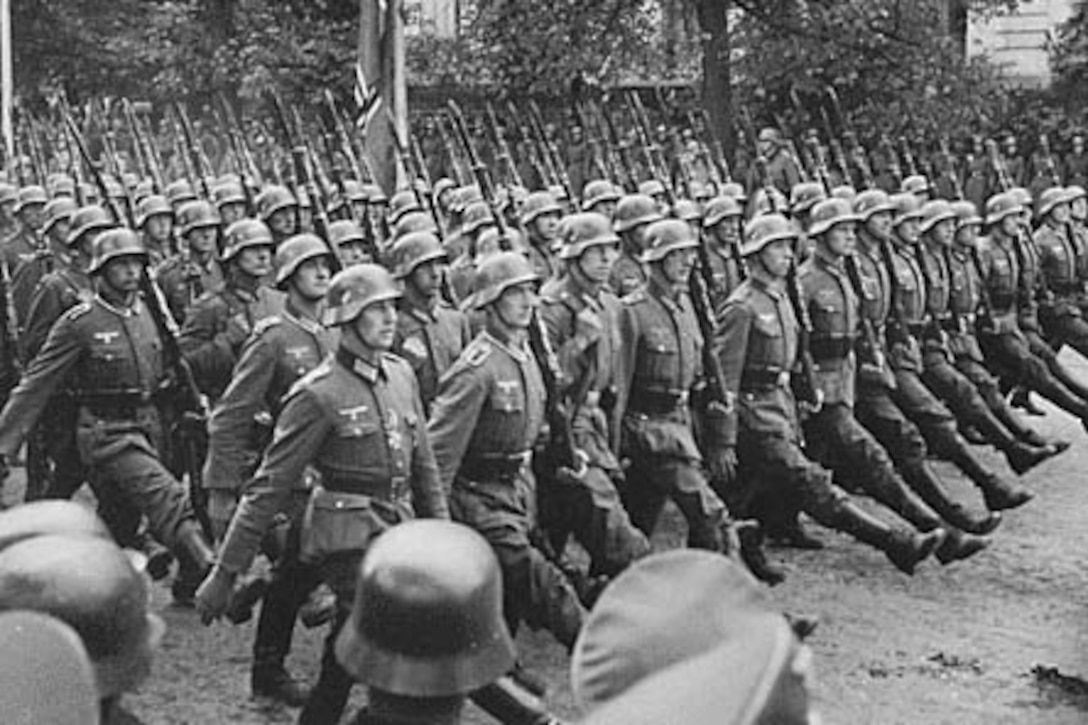 German troops march into Poland.