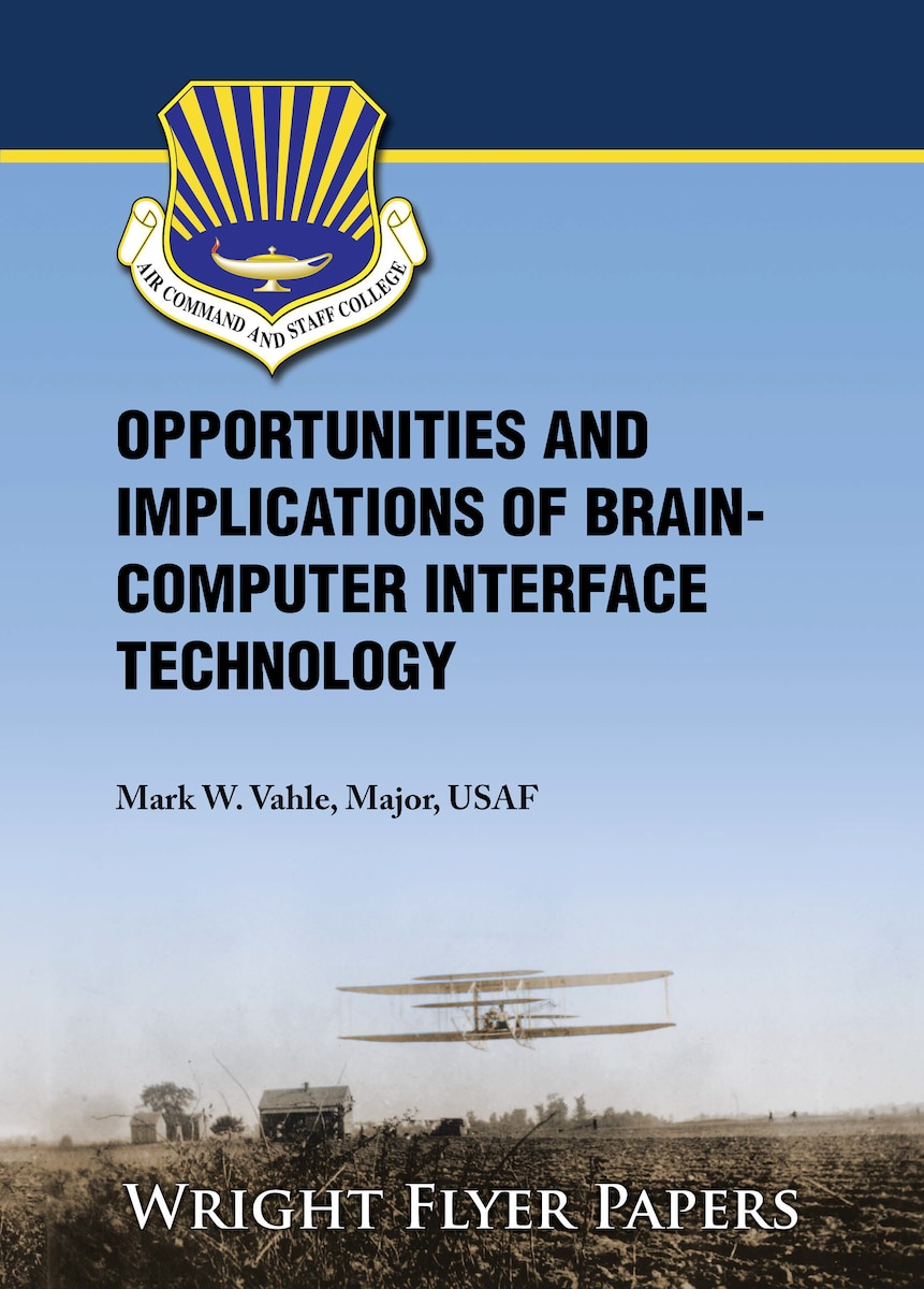 Cover of Wright Flyer 75 which reads Opportunities and Implications of Brain-computer Interface Technology