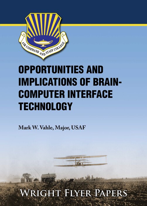Cover of Wright Flyer 75 which reads Opportunities and Implications of Brain-computer Interface Technology