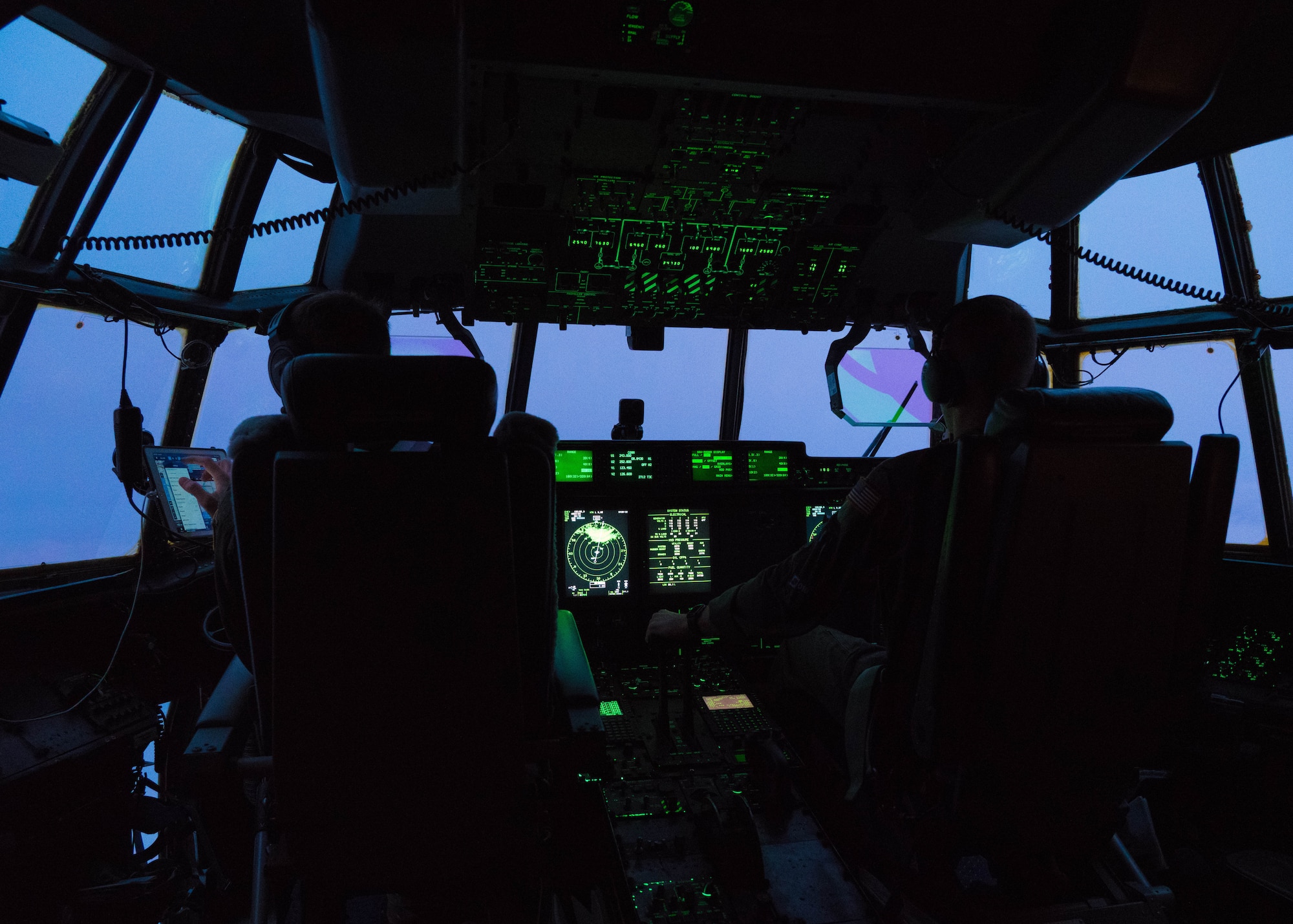 An Air Force Reserve Hurricane Hunter aircrew flies into Hurricane Douglas July 24, 2020, to collect weather data to assist the Central Pacific Hurricane Center with their forecasts. The 53rd Weather Reconnaissance Squadron, assigned to the 403rd Wing at Keesler Air Force Base, Mississippi, departed July 22 to conduct operations out of Barbers Point Kapolie Airport, Hawaii. (U.S. Air Force photo by Lt. Col. Marnee A.C. Losurdo)