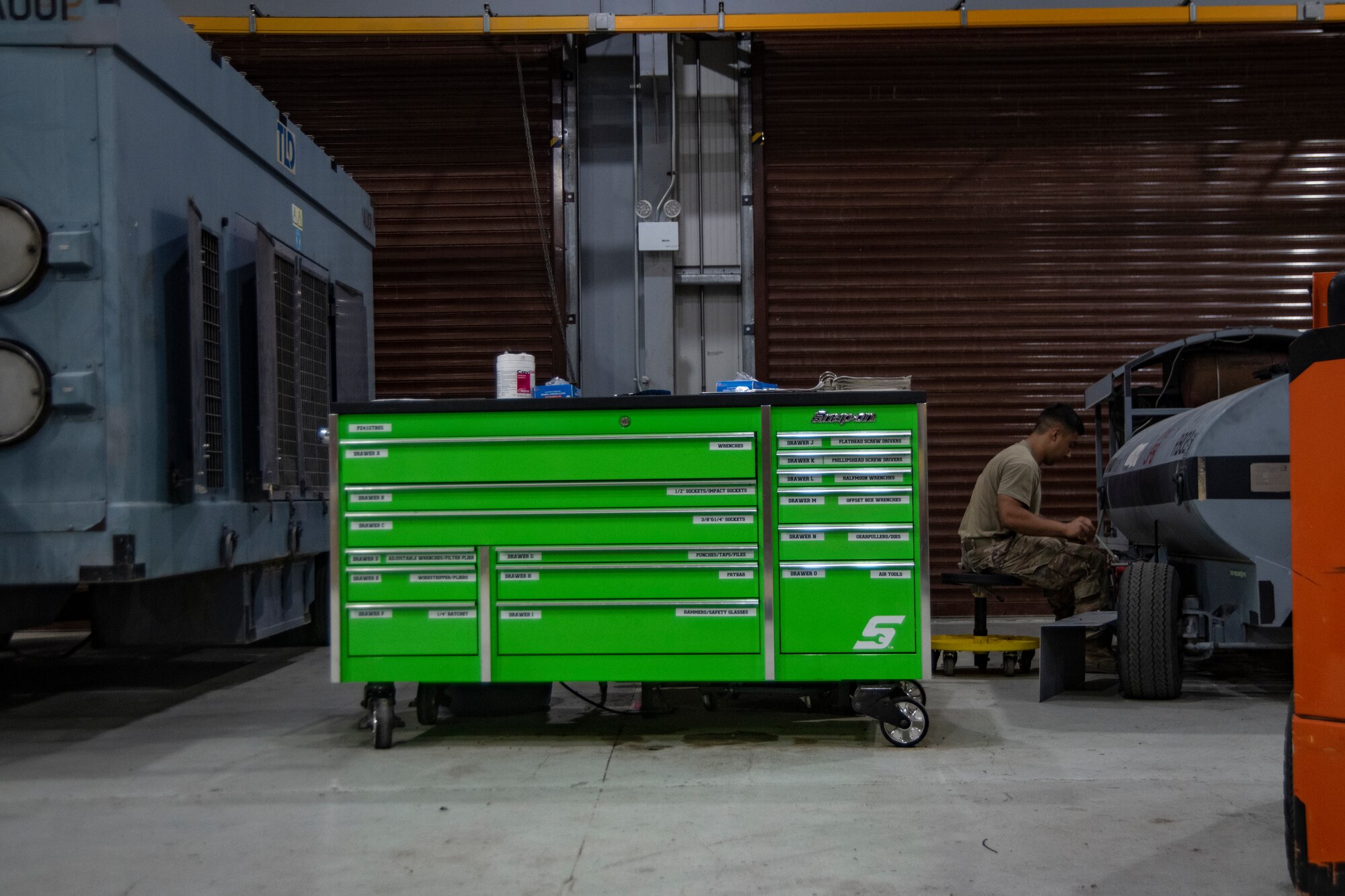 Airman 1st Class Isaiah Flores, 386th Expeditionary Maintenance Squadron Aerospace Ground Equipment journeyman
