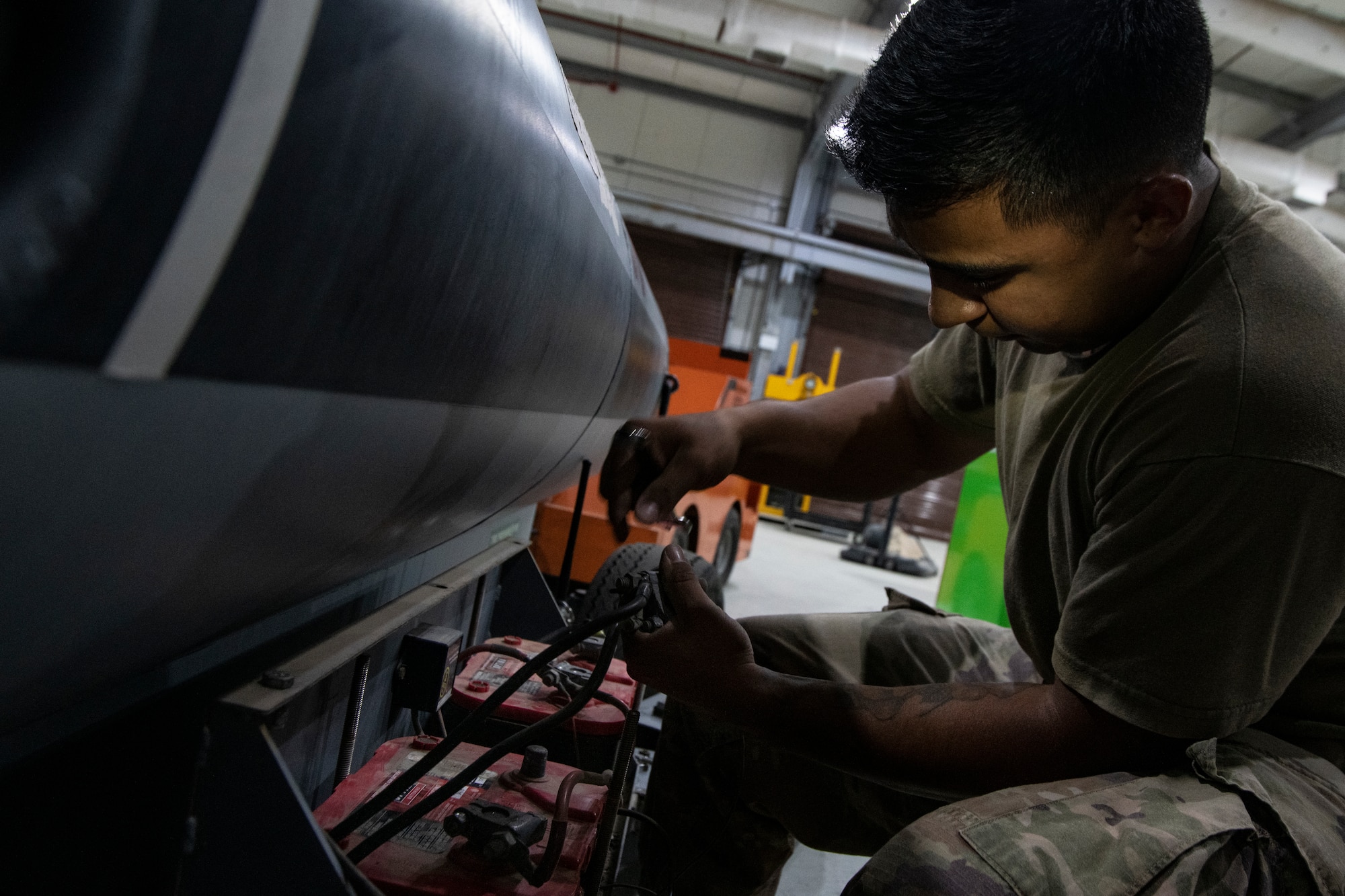 Airman 1st Class Isaiah Flores, 386th Expeditionary Maintenance Squadron Aerospace Ground Equipment journeyman
