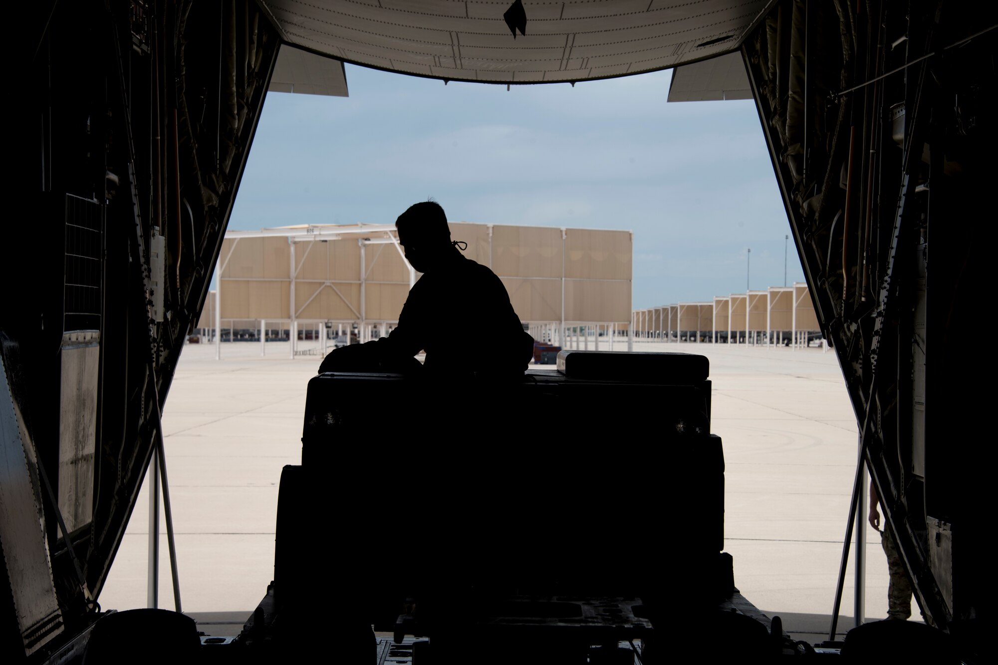 A photo of Airmen loading cargo during a training exercise