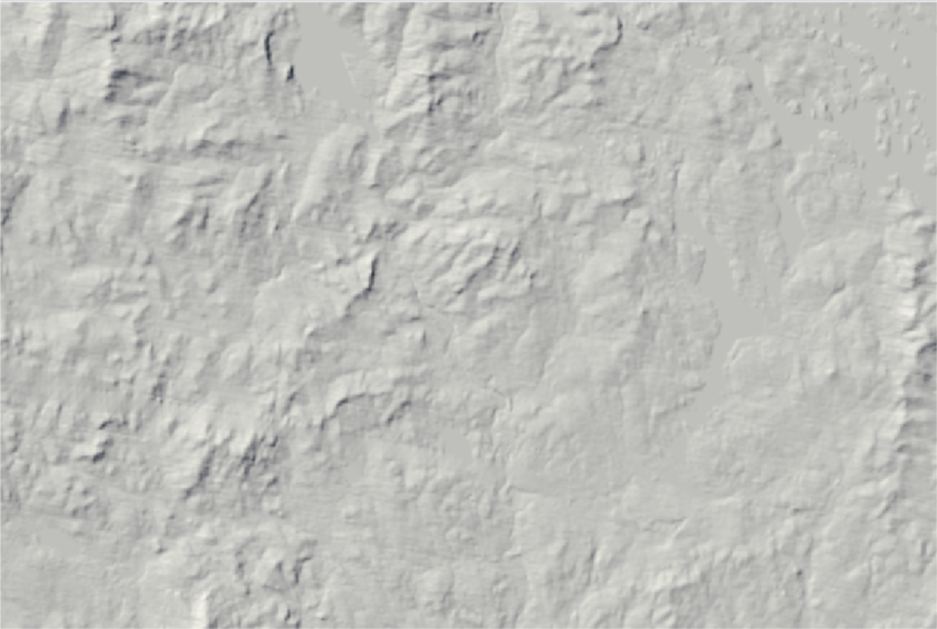 Elevation data is part of the Standard Sharable Geospatial Foundation (SSGF). Source: Shuttle Radar Topography Mission (SRTM) data.