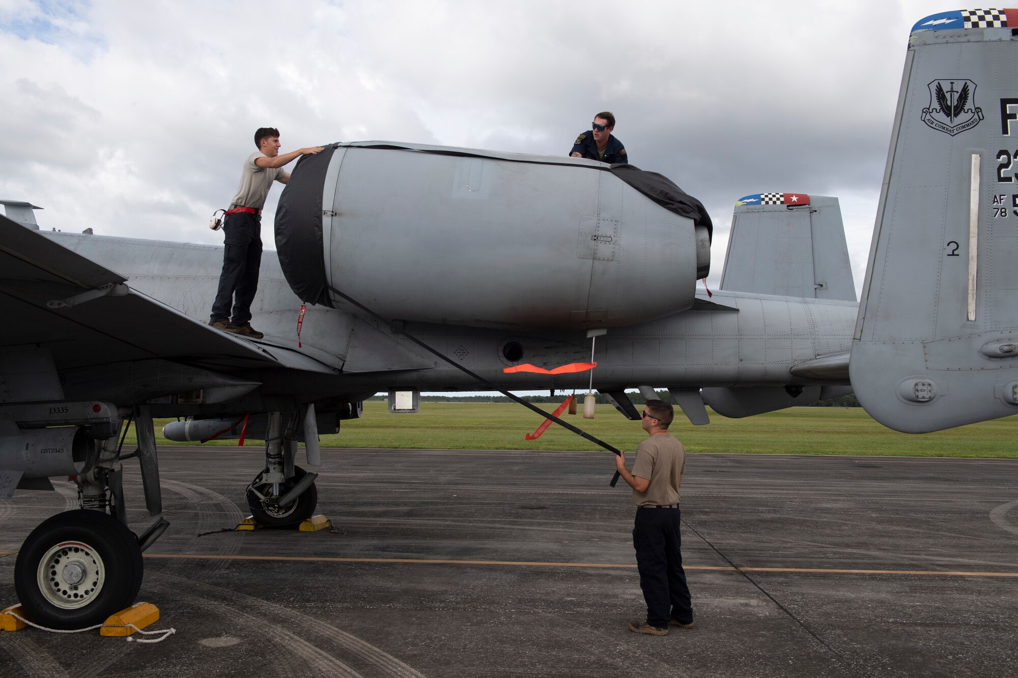 A photo of an Airman performing maintenance