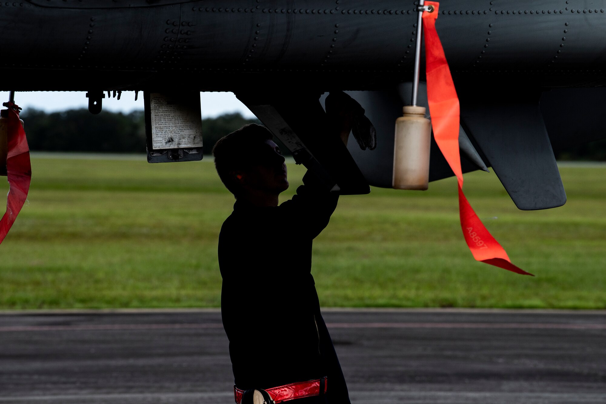 A photo of an Airman performing maintenance