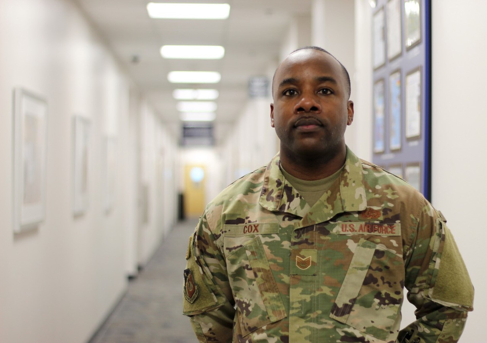 U.S. Air Force Technical Sgt. Dwayne Cox, 61st Communication Squadron Enterprise Information Systems Technician previously served as NCOIC of Professional Development under the Enlisted Developmental Duty Positions (EDDP) program at Los Angeles Air Force Base, Calif., July 17, 2020.  The EDDP program is a 61st Air Base Group initiative that grants the opportunity for enlisted Airmen to gain experience outside of their normal career field and duties, while supporting the overall Space and Missile Systems Center (SMC) mission. (U.S. Air Force photo by Staff Sgt. Randy Duffy)