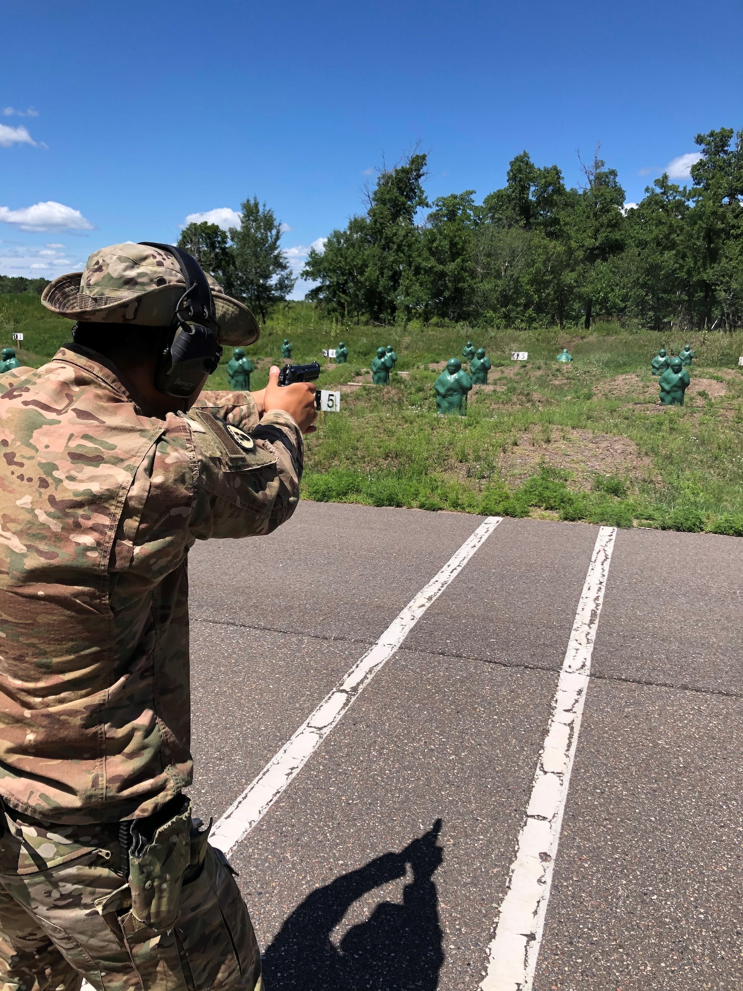 An Air National Guard Explosive Ordnance Disposal technician participates in a field training exercise at Camp Ripley Training Center, Minnesota, July 20-24, 2020.