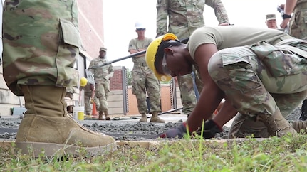 Soldiers with 2nd Platoon, Detachment 1, 226th Engineer Company out of Pittsburg, Kansas, used their skills during annual training to complete several construction projects at Forbes Field Air Force Base in Topeka for two weeks in July.