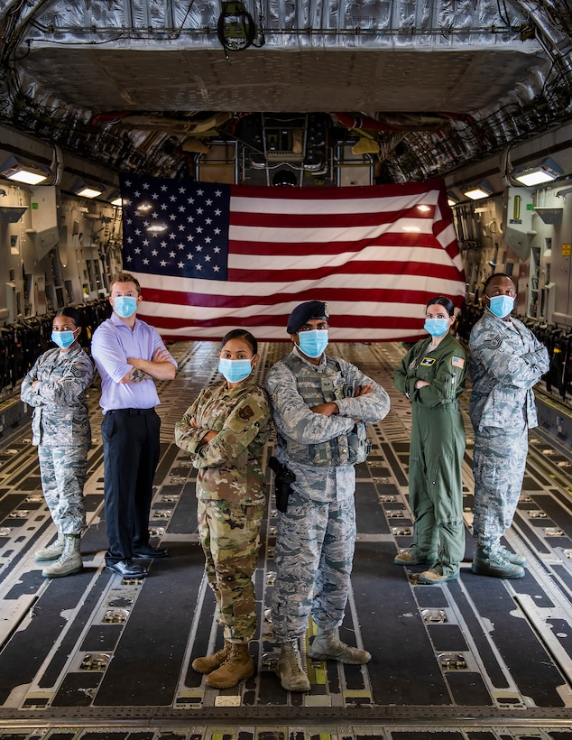 Airmen assigned to the 911th Airlift Wing pose for a portrait photo at the Pittsburgh International Airport Air Reserve Station, Pennsylvania, June 23, 2020. The 911th AW, like every organization within U.S. Air Force Reserve Command, is made up of many individuals with diverse backgrounds. (U.S. Air Force photo by Joshua J. Seybert)