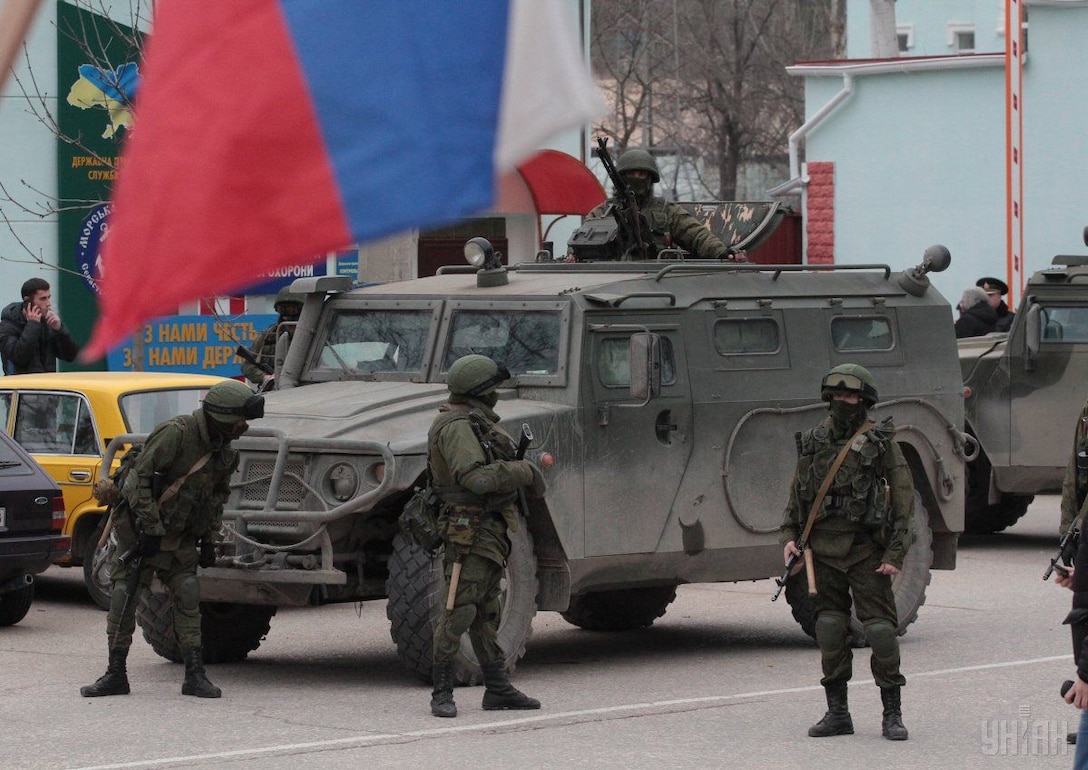 Russian troops in Ukraine's Crimea