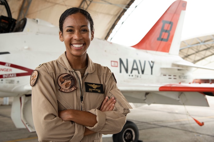 Lt. j.g. Madeline G. Swegle is the U.S. Navy's first Black female tactical jet aviator.
