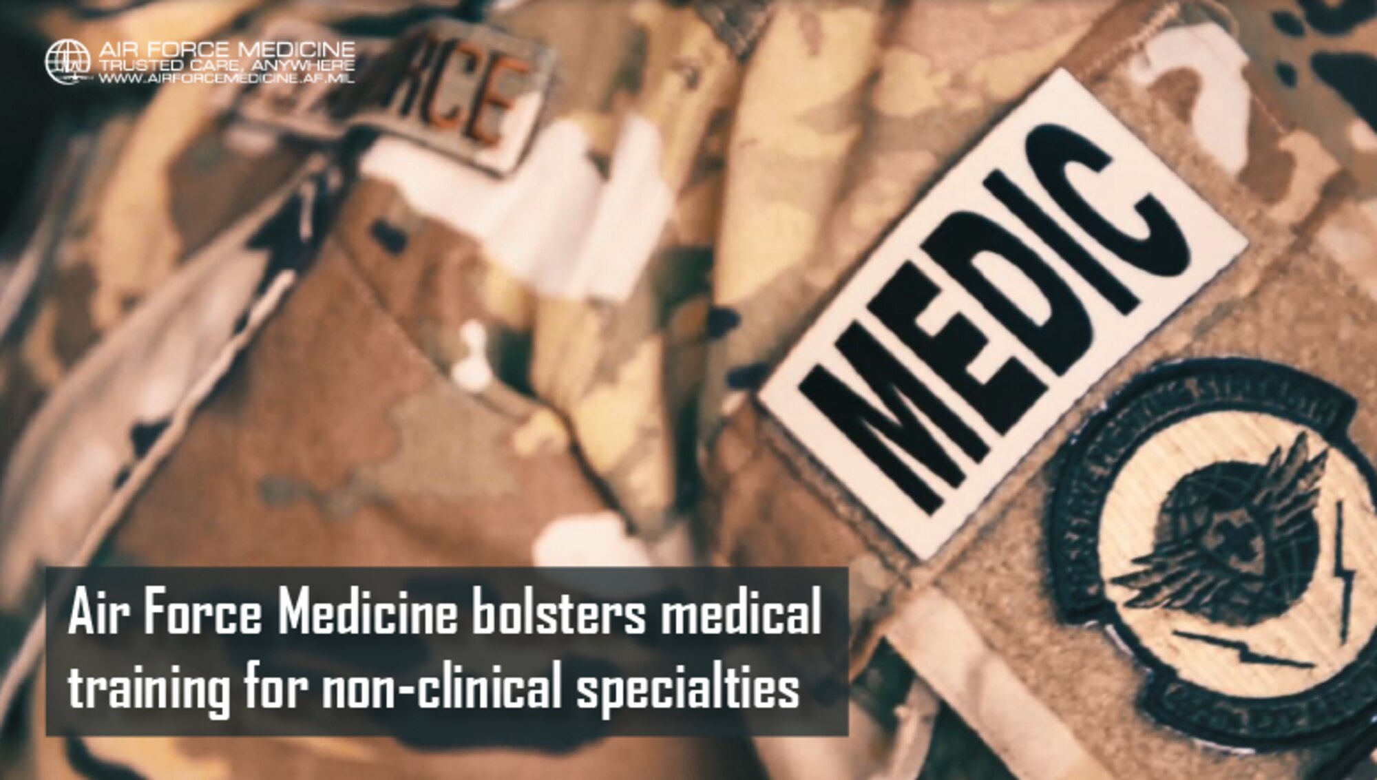 Image of Airman in uniform with the word medic on the sleeve.