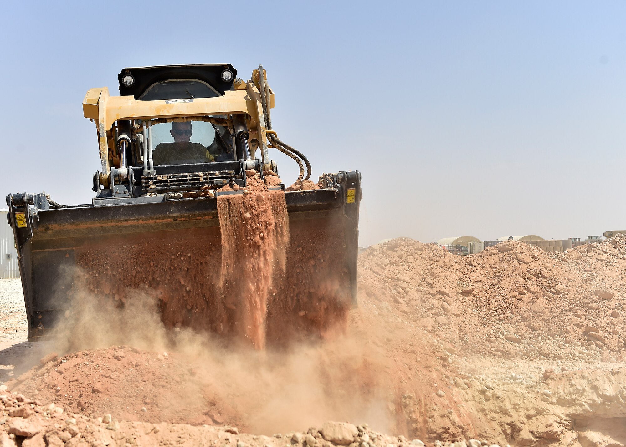 Airmen from the 378th Expeditionary Civil Engineer Squadron construct water and sewer lines at Prince Sultan Air Base, Kingdom of Saudi Arabia, July 28th, 2020.