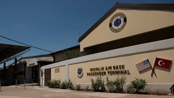 Photo of passenger terminal building at Incirlik Air Base.