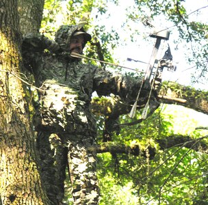 A hunter who took the hunter safety course at Joint Base Charleston aims a bow and arrow at JB Charleston. The natural resource office offers a hunter safety course on August 8, September 19 and October 24 for anyone interested please contact Terrence Larimer, the natural resource manager at (843)794-7951.