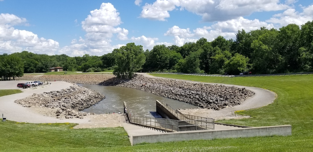 A view of the outlet works at Rathbun Lake near Centerville, Iowa on July 24, 2020.