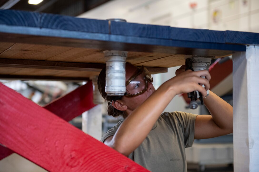 Airman practices safety wiring