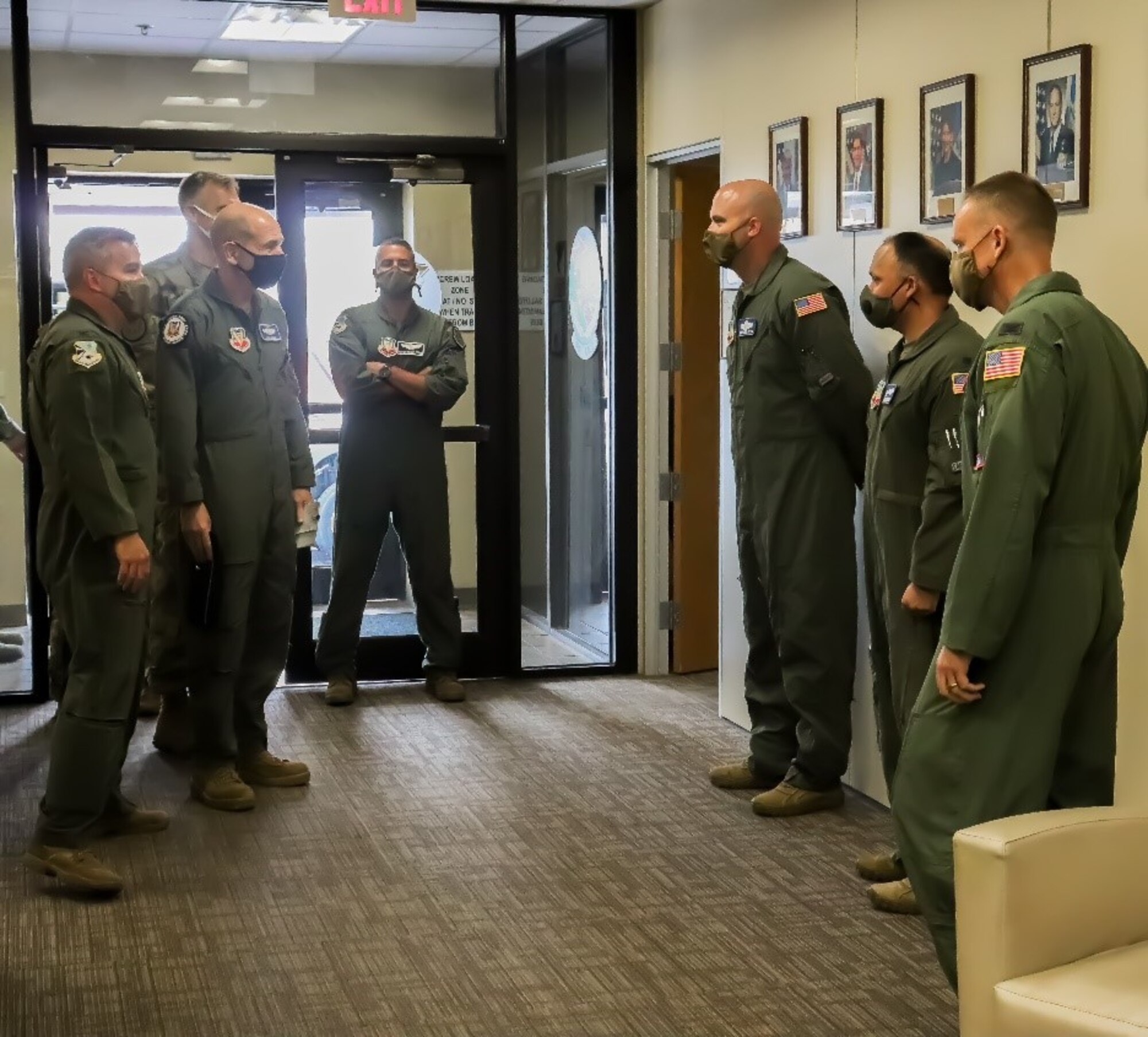 U.S. Air Force Gen. Mike Holmes, commander of Air Combat Command visits the 552nd Air Control Wing July 21. Holmes visited flying wings to provide commander's intent regarding training priorities, share information about recent mishaps with instructors and leaders and update Airmen on challenges facing ACC and the Air Force (U.S. Air Force photo by 1st Lt. Ashlyn K. Paulson).